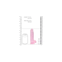 Pink Realistic Suction Cup Dildo with Balls