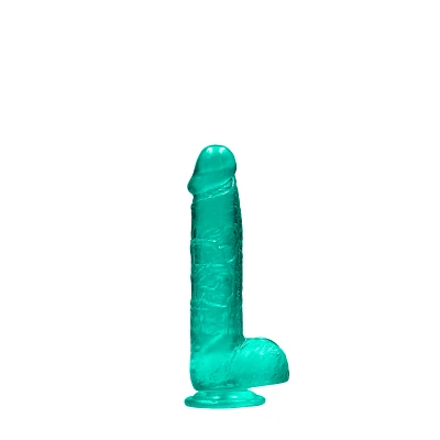 Turquoise Realistic Suction Cup Dildo with Balls - 6.7 Inch