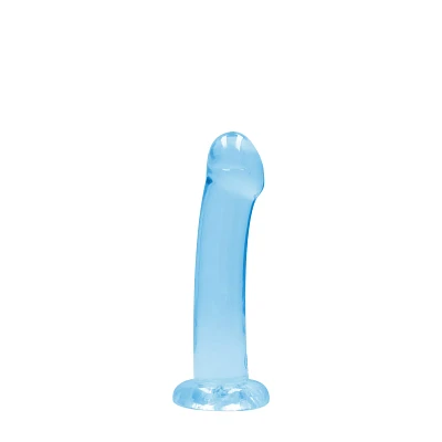 Clear Blue Non-Realistic Suction Cup Dildo - 7 Inch