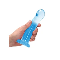 Clear Blue Non-Realistic Suction Cup Dildo - 7 Inch