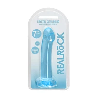 Clear Blue Non-Realistic Suction Cup Dildo - 7 Inch
