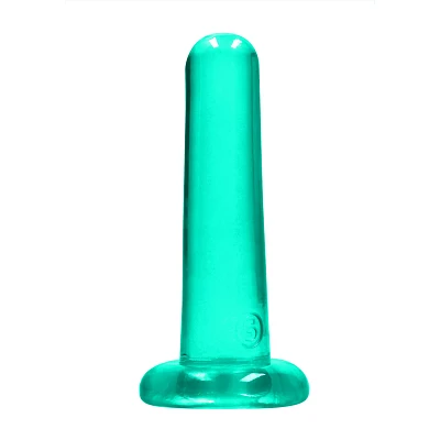 Clear Turquoise Non-Realistic Suction Cup Dildo - 5 Inch