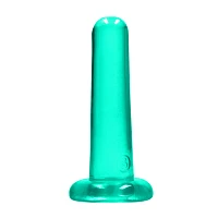 Clear Turquoise Non-Realistic Suction Cup Dildo - 5 Inch