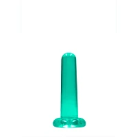 Clear Turquoise Non-Realistic Suction Cup Dildo - 5 Inch