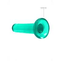 Clear Turquoise Non-Realistic Suction Cup Dildo - 5 Inch