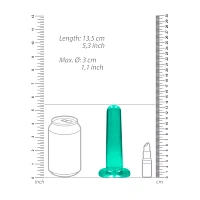 Clear Turquoise Non-Realistic Suction Cup Dildo - 5 Inch