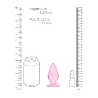 Clear Pink Suction Cup Butt Plug - 3.5 Inch