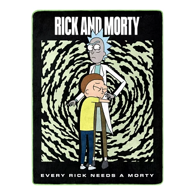 Rick and Morty Hug Fleece Blanket