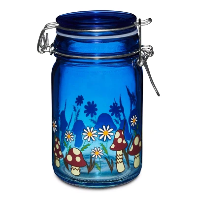 Blue Mushroom Flower Stash Jar - 8.5 oz.