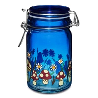 Blue Mushroom Flower Stash Jar - 8.5 oz.