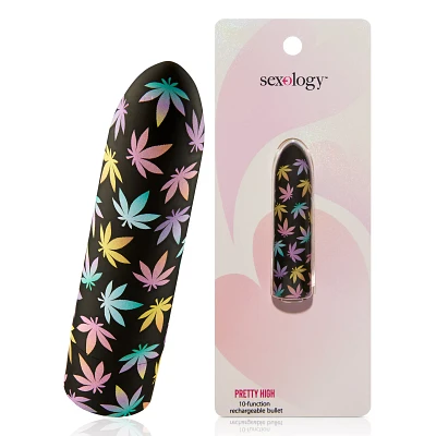 Pretty High 10-Function Weed Leaf Bullet Vibrator 3.5 Inch - Sexology
