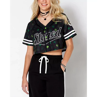Stoned Weed Leaf Cropped Jersey
