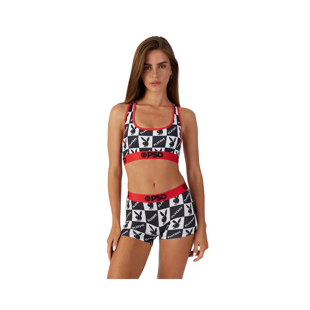 PSD Playboy Checkered Bunny Sports Bra