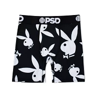 PSD Playboy Bunny White On Black Boxer Briefs