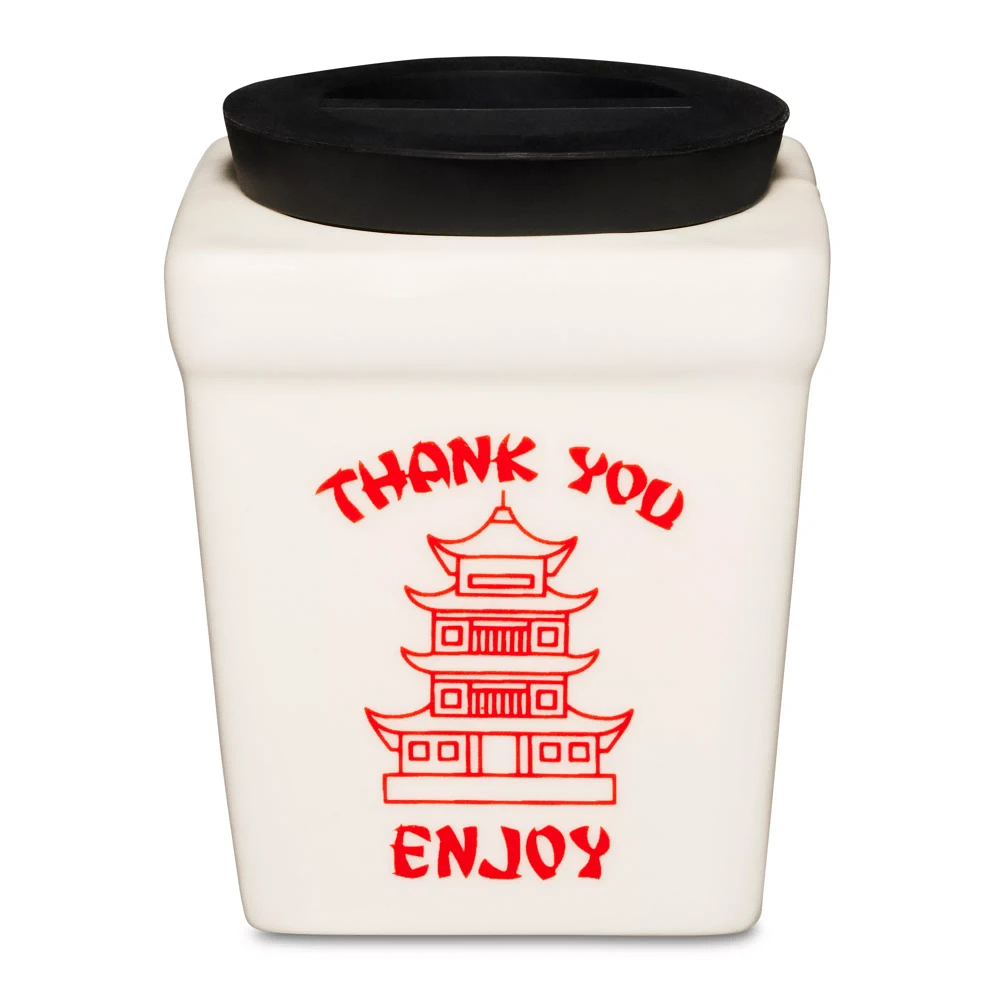 White Take Out Box Molded Stash Jar
