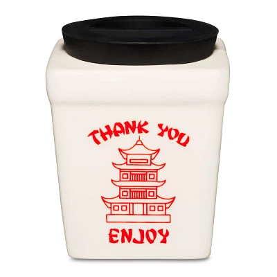 White Take Out Box Molded Stash Jar