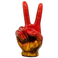 Red Peace Sign Hand Incense Burner