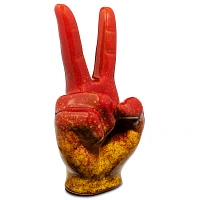 Red Peace Sign Hand Incense Burner