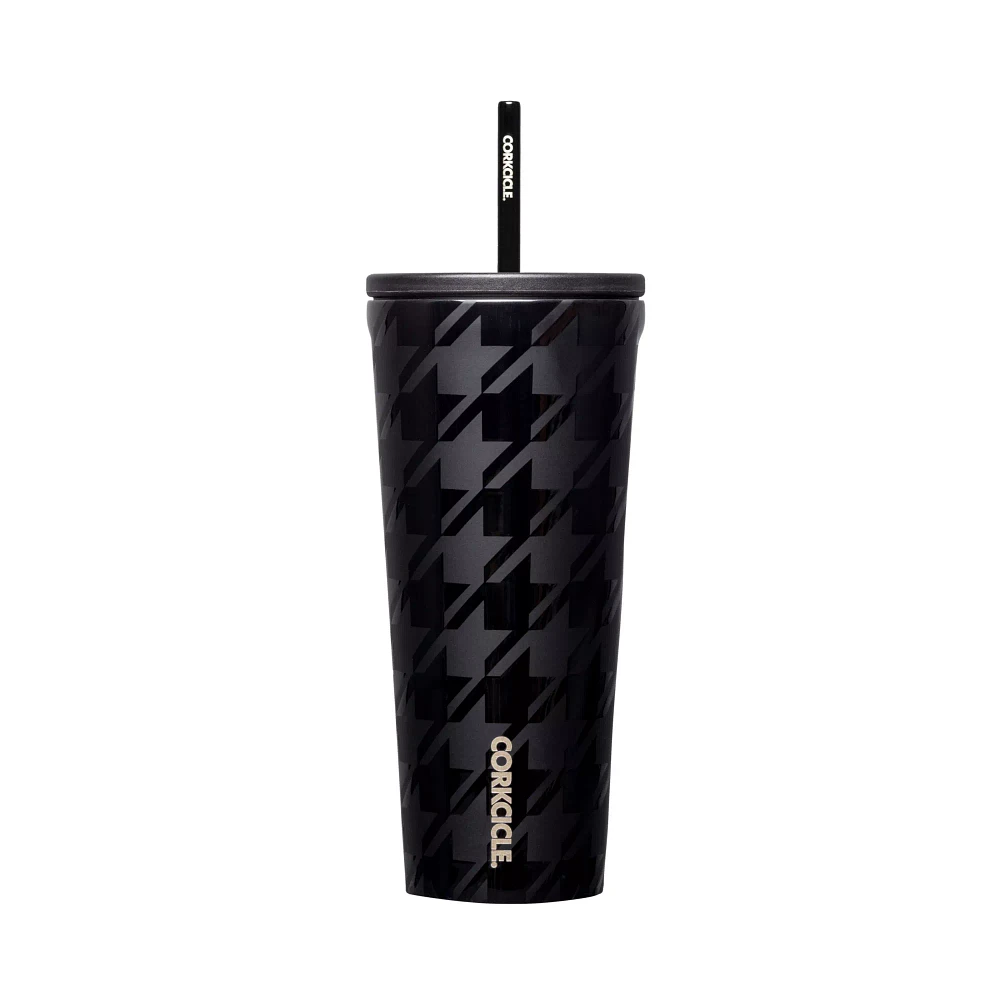 Houndstooth Insulated Cup with Straw - 24 oz.