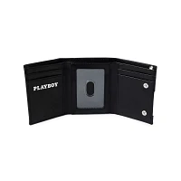 Black Playboy Bunny Trifold Chain Wallet