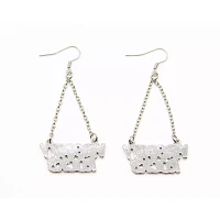 Silvertone Virginity Rocks Dangle Earrings - Danny Duncan