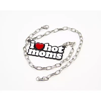 Silvertone I Heart Hot Moms Chain Necklace - Danny Duncan