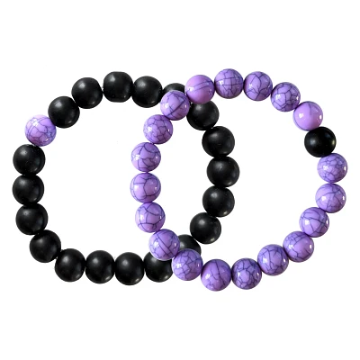 Black and Purple Beaded Long Distance Bracelets