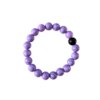 Black and Purple Beaded Long Distance Bracelets