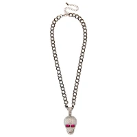 CZ Pave Skull Chain Necklace