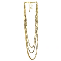 Triple Layered Gold Chain Necklace