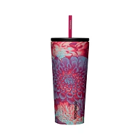 Floral Cup with Straw - 24 oz.