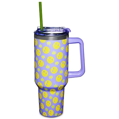 Weed Smile Travel Tumbler with Straw - 40 oz.