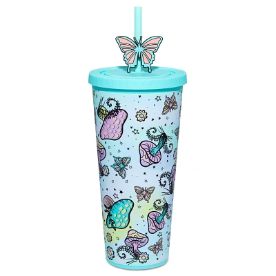 Pastel Mushroom Butterfly Cup with Straw - 22 oz.