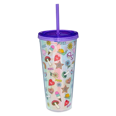 Silly Pattern Cup with Straw - 22 oz.