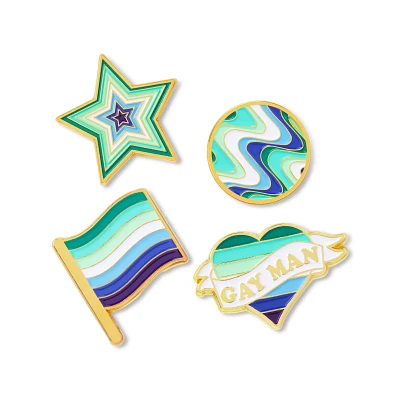 Multi-Pack Gay Man Pride Pins - 4 Pack