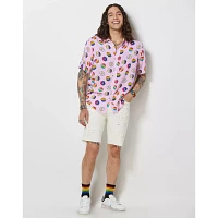 LGBTQIA Pride Flowered Button Down Shirt