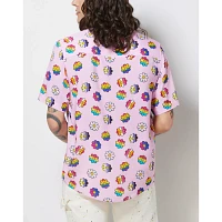 LGBTQIA Pride Flowered Button Down Shirt