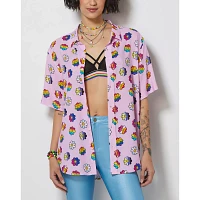 LGBTQIA Pride Flowered Button Down Shirt