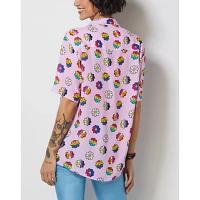 LGBTQIA Pride Flowered Button Down Shirt