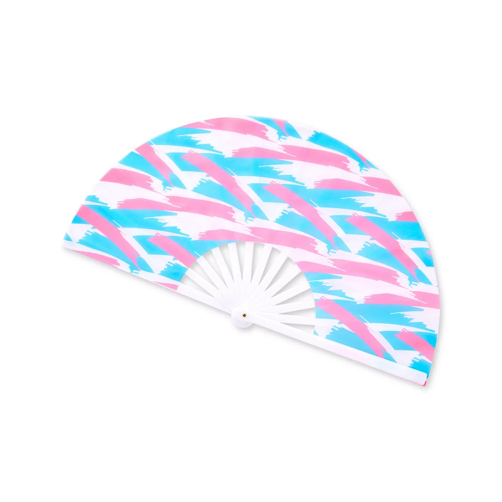 Trans Pride Brush Strokes Fan
