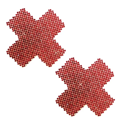 Red Crystal X Nipple Pasties