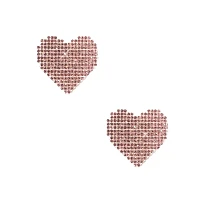 Multi-Pack Pink Crystal Heart Nipple Pasties - 6 Pack