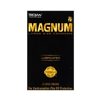 Lubricated Magnum Large Condoms 12 Pack - Trojan