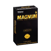 Lubricated Magnum Large Condoms 12 Pack - Trojan