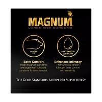 Lubricated Magnum Large Condoms 12 Pack - Trojan