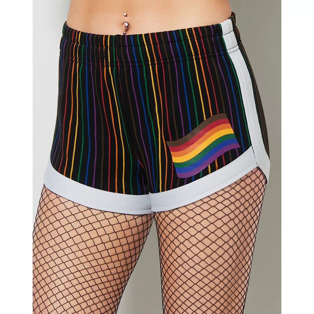 Rainbow Pride Pinstripe Daddy Shorts