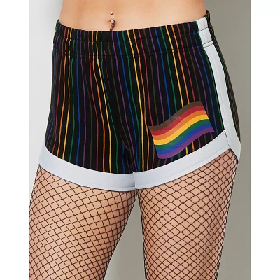 Rainbow Pride Pinstripe Daddy Shorts