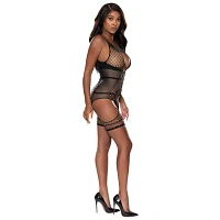 Strappy Cutout Merry Widow with Thigh Cuffs