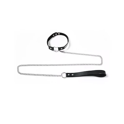 Rhinestone Heart Bondage Collar and Leash - Pleasure Bound