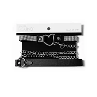 Rhinestone Heart Bondage Collar and Leash - Pleasure Bound